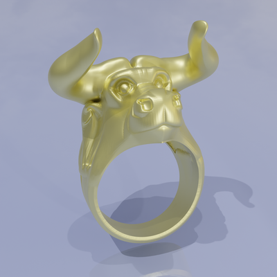 taureau bague bijoux taureau 3d print model - Mito3D