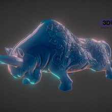 bull de la sculpture art animal vache statue sculptures 3d print model - Mito3D