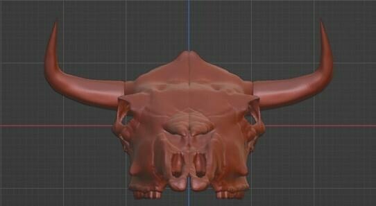 touro crânio animais anatomia osso 3d print model - Mito3D