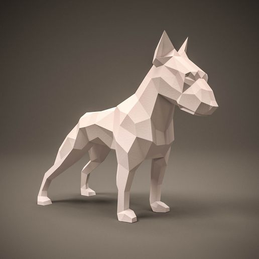 bull terrier art lowpolybullterriermodel bullterrierforpapercraft 3dmodelforpapekura 3D print model - Mito3D