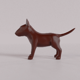 Boğa teriyer şekil hayvan Sanat köpek heykel 3d print model - Mito3D
