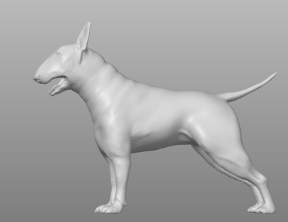 taureau terrier chien animal mascotte compagnie art 3d print model - Mito3D