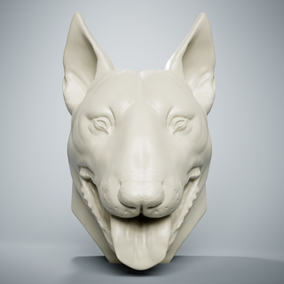 taureau terrier tête américain dobermann buste Danois chien animal sculpture anatomie bouledogue pitbull shih tzu Labrador carlin Bull art sculptures 3d print model - Mito3D