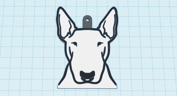 Toro terrier portachiavi cane Toro terrier portachiavi cane 3d print model - Mito3D