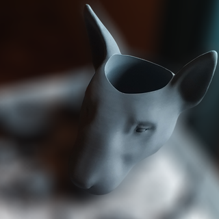 Toro terrier penna vaso fiori titolare supporto casa Bull cane testa animale matita 3d print model - Mito3D