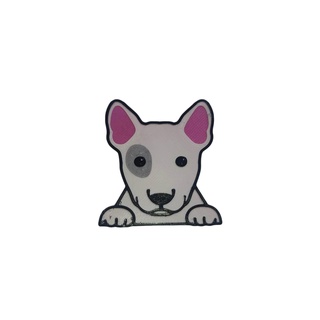 touro terrier PIN broche colori chaveiro coração pixel funart cores bilateral cão 3d print model - Mito3D