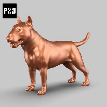 Toro terrier posa 01 arte cane animale giocattolo domestico figurine 3d print model - Mito3D