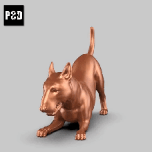 Toro terrier posa 02 arte cane animale giocattolo domestico figurine 3d print model - Mito3D