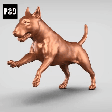 bull terrier pose 03 art dog animal toy pet figurines 3d print model - Mito3D