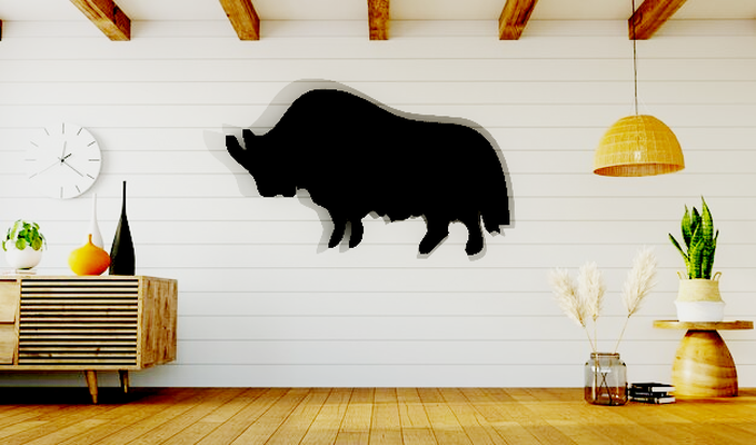 bull wall art 3d print model - Mito3D