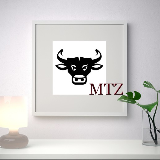 bull wall sculpture 2d home decoration art 3D print model - Mito3D