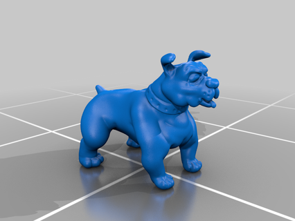 bouledogue animal dessin animé derp ridicule chien animaux créatures art 3d print model - Mito3D