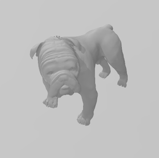 bouledogue animal chien mascotte 3d print model - Mito3D