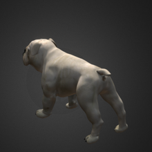 bulldog art cane 3d print model - Mito3D