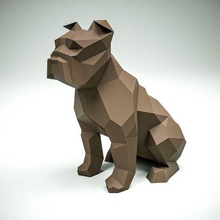 bulldog art lowpolybulldogmodel bulldogforpapercraft 3dmodelforpapekura 3d print model - Mito3D