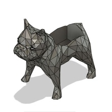 bouledogue lowpoly mode chien taureau polygonal chiot 3d print model - Mito3D