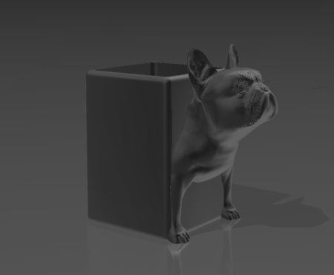 bulldog 2 toothpick pot home treatment teeth toothpicks 3d print model - Mito3D