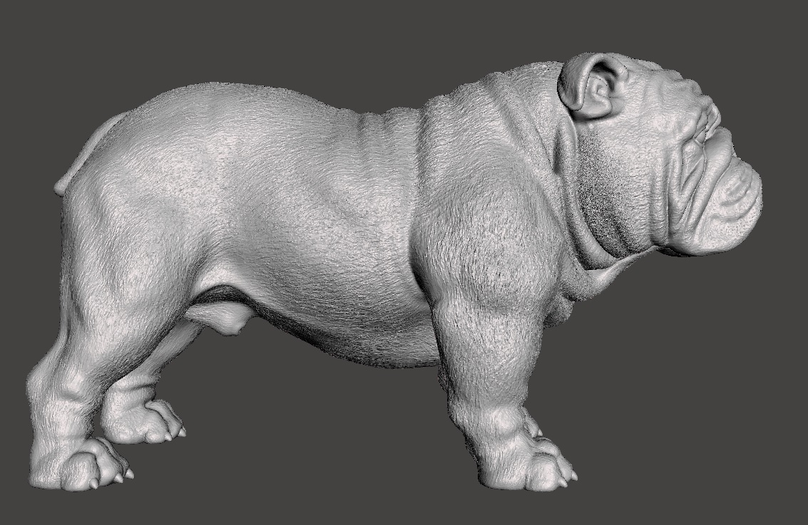 bouledogue base art Anglais effronté jouet chien brute pitbull 3D print model - Mito3D