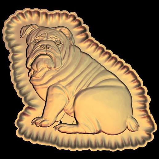 bulldog osso di cnc arte art 3D print model - Mito3D