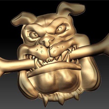 bulldog osso di cnc arte 3d print model - Mito3D