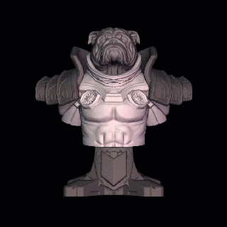 bouledogue anglais armure art taureau chien buste espagnol ozaru dragon balle français poilu exotique brute américain sculpture jouets 3d print model - Mito3D
