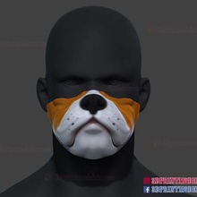 bulldog face mask halloween cosplay 3d print tool toys games spiderman hulk puppy terrier pitbull head dog boxer helmet 3d print model - Mito3D