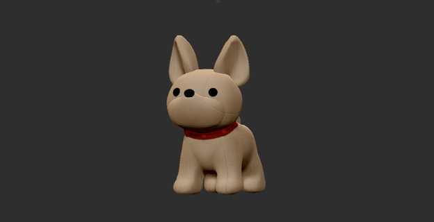 bulldog keychain pet animal art toy 3d print model - Mito3D
