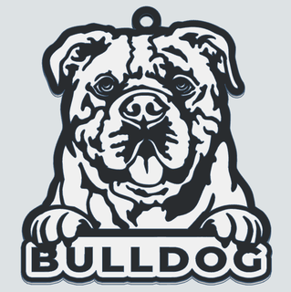 bulldog keychain dog breed mascot miniature 3d printing pet gift decoration charm loyal companion force personality love dogs animal admirer courage uniqueness devotion canine icon 3d print model - Mito3D