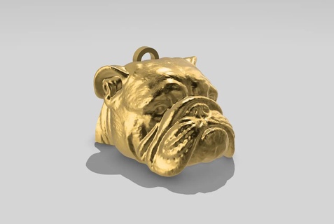 bulldog portachiavi hd 3d print model - Mito3D