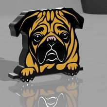 bulldog lamp  bulldog lamp led fun dog dog lamp 3d print model - Mito3D