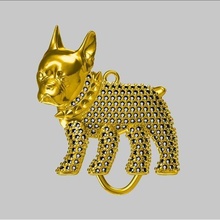 bouledogue Collier bijoux chien animal conception 3d print model - Mito3D