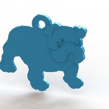bulldog tag pour animaux de compagnie la maison plaque mascotte 3d print model - Mito3D
