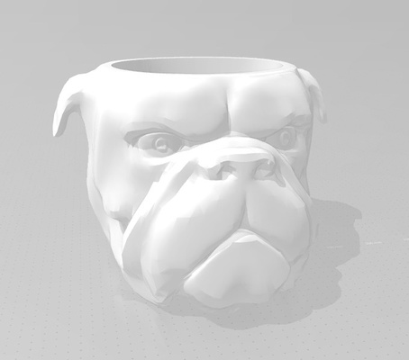 bulldog pianta pentola casa cane francese animale giocattolo arte domestico figurine 3d print model - Mito3D