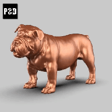 buldogue pose 01 arte cão animal brinquedo estatuetas 3d print model - Mito3D