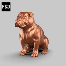 bulldog posa 02 arte cane animale giocattolo domestico figurine 3d print model - Mito3D
