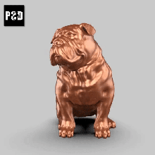 bulldog pose 03 art dog animal toy pet figurines 3d print model - Mito3D