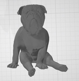 bulldog seduta cane bulldog seduto mascotte cane Toro 3d print model - Mito3D