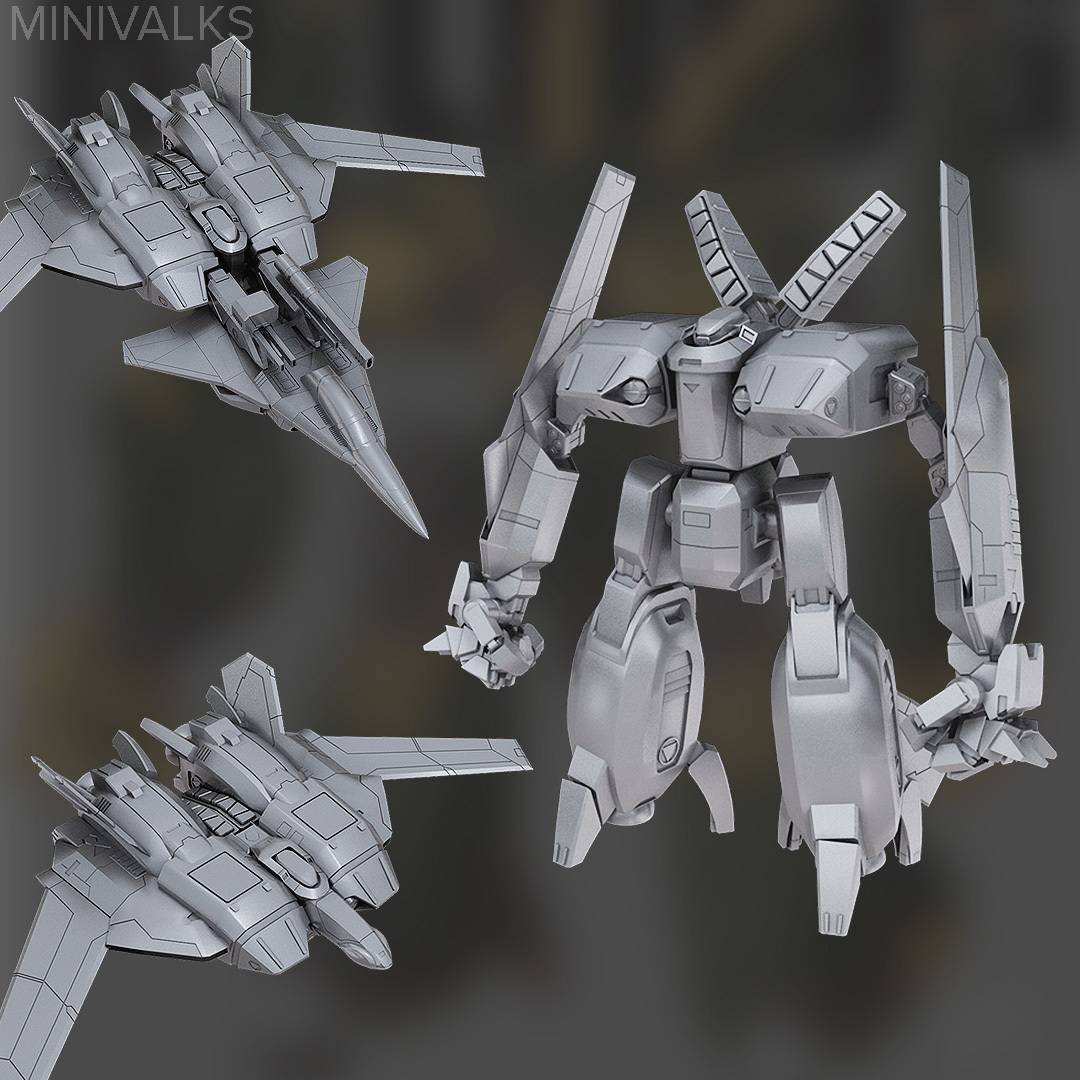 buldog huella bombardeo soldado génesis interruptor automático moldeado 1 72 escala robotech Generacion liderar beta Veritech battloid battleoid trepador 3D print model - Mito3D