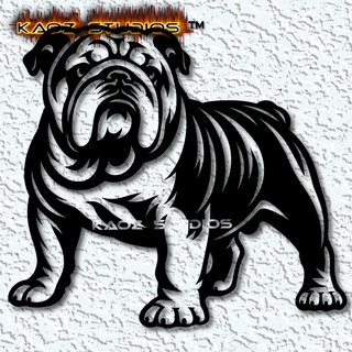 bulldog wall art bull dog decor 2d animal Art english french american puppy canine pup pet home free decoration wallart low poly sign 3d print model - Mito3D