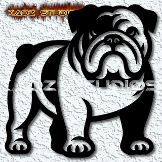 bulldog wall art bull dog decor 2d animal Art english french american puppy canine pup pet home free decoration wallart low poly sign 3d print model - Mito3D