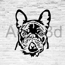 bulldog décoration murale la maison de sculture 2d chien coupe laser peinture 3d print model - Mito3D