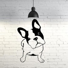 bulldog sculpture murale en 2d art l'art du low poly de la décoration pariétal animal 3d print model - Mito3D