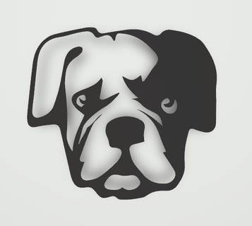 bulldog duvar Sanatı Boğa köpek Evcil Hayvan Sanat tasarım 3d print model - Mito3D