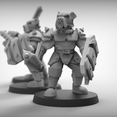 bulldogs cães de guarda x3 28mm resina a arte combate masmorras e dragões imperial corpo-a-corpo miniatura modelo scifi escultura espaço tampo mesa wargaming modelos 3D print model - Mito3D