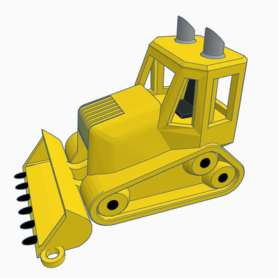 bulldozer keychain construction heavy machinery miniature model industrial equipment collectible stl file engineering landscaping excavation site work earth-moving builder worker toy novelty gift idea accessory 3d print model - Mito3D
