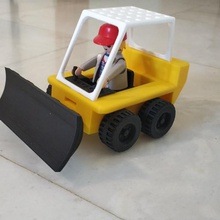 bulldozer empurrar a lâmina da ferramenta de playmobil empilhadeira jogo brinquedo o solo areia push 3d print model - Mito3D