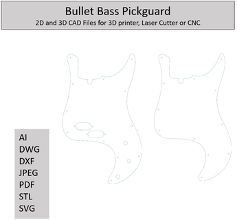 bullet bass templates 2d 3d cad files 3d print model - Mito3D