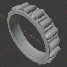 bullet ring jewelry weapons war bullets 3d print model - Mito3D