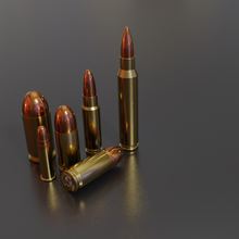 bullets - 22lr 9mm 45acp 57mm 556 mm gun bullet 22 45 556mm 9 3d print model - Mito3D