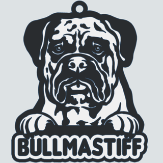 bullmastiff keychain stl dog race white black 3d printing majesty robustness exceptional quality detailed design accessory lovers passionate pets 3d print model - Mito3D